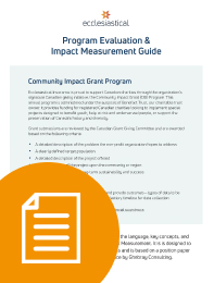 A screenshot of the front cover of the evaluation guide