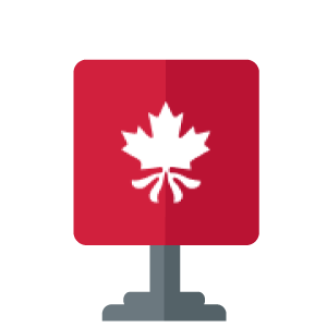 Illustration of a stylized trophy, featuring the logo of the National Trust for Canada