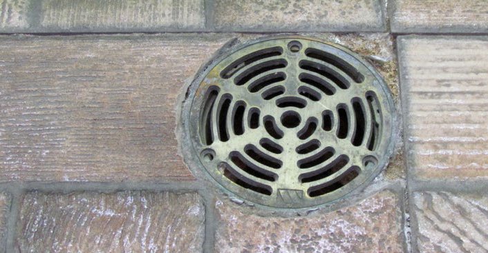 Close up of a water drain