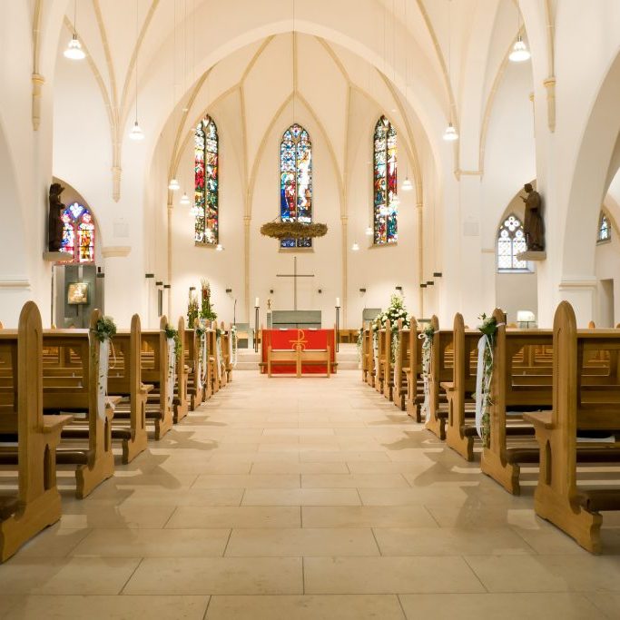 View of an empty church interior