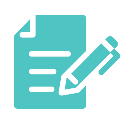 Icon of a report and pen